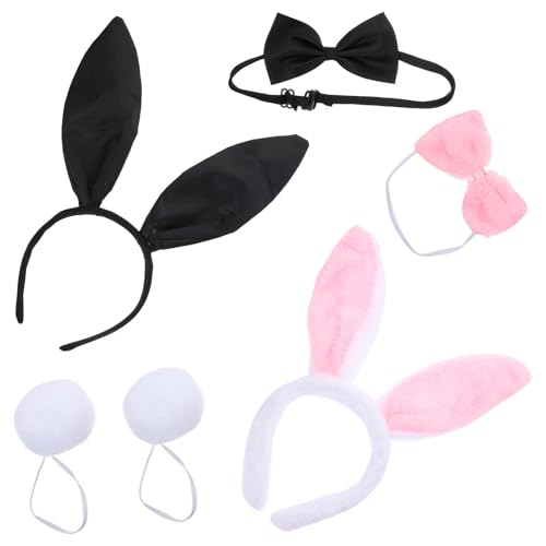 Happyyami 2 Sätze Hasenohren Haarreif mit Fliege und Lustige Kaninchenohren Kostümzubehör für Karneval Ostern und Partys Schwarz Teilig Happyyami 2 Sätze Hasenohren Haarreif mit Fliege und Lustige Kaninchenohren Kostümzubehör für Karneval Ostern und Partys Schwarz Teilig von Happyyami