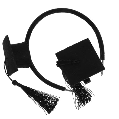 Happyyami 2 Stück Arzt Hut Stirnband schöner Haarschmuck abschlusshut kopfschmuck Haarzubehör Klammer kuchen deko dekoratives Kopfschmuckset Mini-Hut-Kopfbedeckungen Harter Filzstoff Schwarz von Happyyami