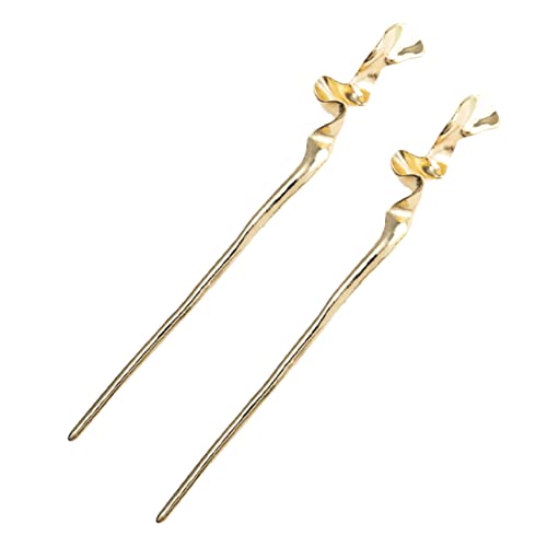 Happyyami 2 Stück Haarnadel Aus Metall Orientalisch Haarnadeln Für Das Damenstyling Stöcke Haarzubehör Für Mädchen Geformt Essstäbchen Für Haare Elegant Für Frauen Golden Zinklegierung von Happyyami