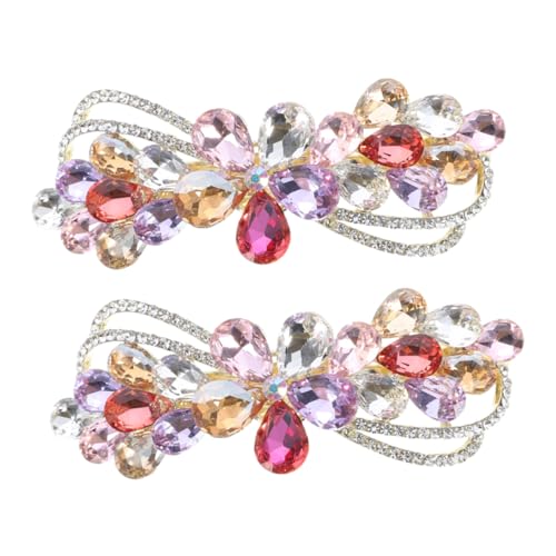 Happyyami 2stücke Blumen-haarclips Mit Strass Für Und Mädchen Haaraccessoires Für Hochzeiten Und Besondere Anlässe Dekorative Haarklammern Mit Funkelnden Akzenten von Happyyami