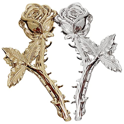 Happyyami 2stücke Haarspangen Mit Rosen-blumenmotiv Haarklammern Für Frauen Und Mädchen Geeignet Für Party Hochzeit Tägliche Verwendung Und Robust Zum Sicheren Haareinschnappen von Happyyami