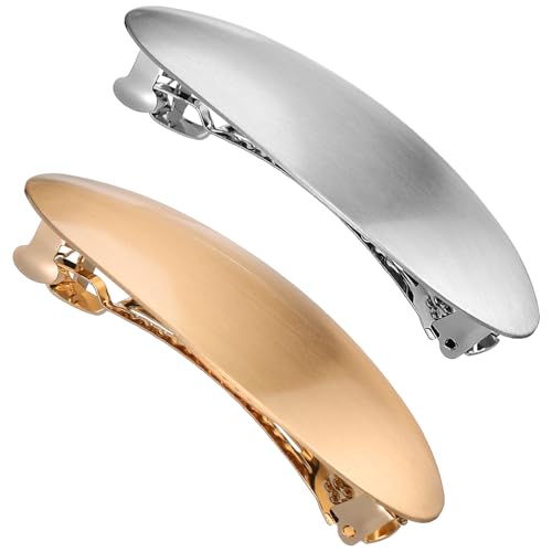 Happyyami 2stücke Französische Flache Haarspangen Aus Metall Ovale Haarspangen Für Frauen Haarnadeln Retro Flache Pferdeschwanzklammern Haarklammern Clips von Happyyami