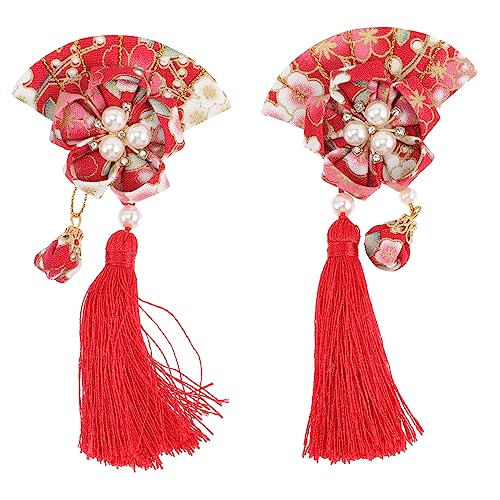 Happyyami 2 Stück Japanische Fächer Haarklammer mit Quaste Haaraccessoires für Besondere Anlässe Hochzeiten Partys und Cosplay Einzigartiger Stil für Damen und Mädchen Happyyami 2 Stück Japanische Fächer Haarklammer mit Quaste Haaraccessoires für Besondere Anlässe Hochzeiten Partys und Cosplay Einzigartiger Stil für Damen und Mädchen von Happyyami