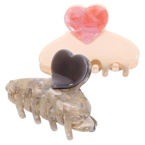 Happyyami 2stücke Herz-haarklammern Für Frauen Große Haarspangen Haarklammern Für Langes Haar Haar-accessoires Praktisch Für Waschen Und Duschen Robuste Herz-design Geeignet Für Party von Happyyami
