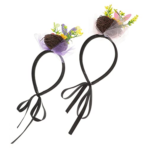 Happyyami 2stücke Kreative Ostern Kopfband Mit Vogel-nest-dekoration Für Cosplay Und Partys Bezaubernde Haarschmuck Für Mädchen Und Fröhliche Osterfeier Zubehör von Happyyami