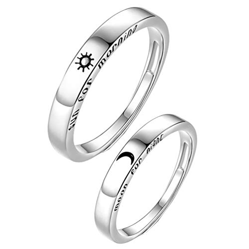 Happyyami 2 Stück Paar Ring Sonne Mond Fingerring Hochzeit Verlobungsvorschlag Ring für Frauen Und Männer von Happyyami