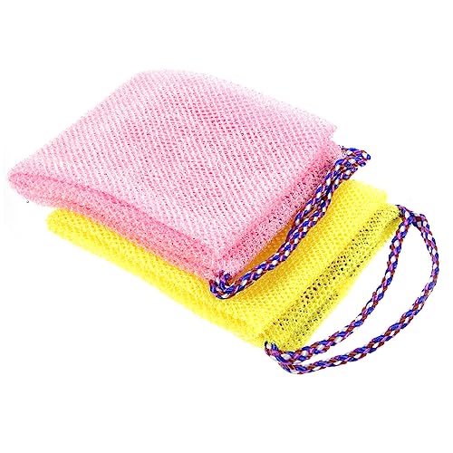 Happyyami 2 Stück Peeling Waschlappen Schrubben Rückennetz Badewaschlappen Schrubber Reinigung Weiches Badezimmer Peeling Duschtuch Badetuch Waschnetz Badezubehör Aus Baumwolle von Happyyami