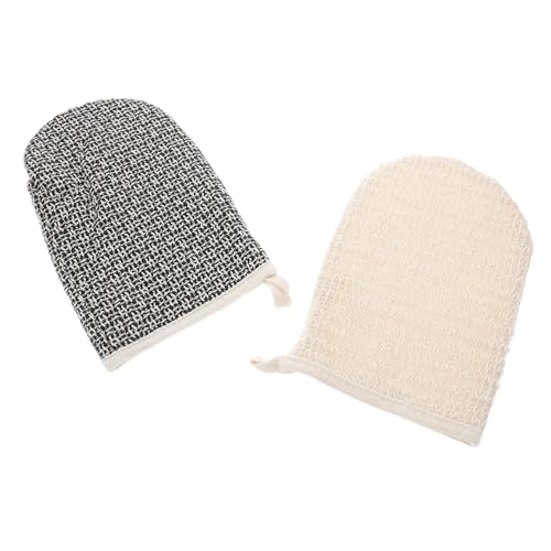 Happyyami 2stücke Badehandschuhe Zum Duschen Natürliche Sisal-peeling-handschuhe Doppelseitige Waschlappen Peeling-körperwäscher Für Damen Und Herren Körperreinigungshandschuhe von Happyyami
