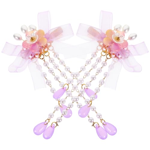 Happyyami 2stücke Chinesische Quasten Haarnadeln Blumen Barrettes Haar Clips Für Mädchen Damen Haaraccessoires Mit Vintage Quaste Für Zeremonien Geburtstage Hochzeiten Alltag von Happyyami