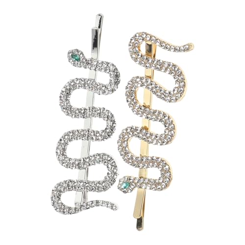 Happyyami 2stücke Glänzende Haarnadeln Aus Metall Schlangen-haarspange Für Damen Mit Strasssteinen Kopfschmuck Für Valentinstag Und Festliche Anlässe Seitenspange Zubehör Für Mädchen von Happyyami