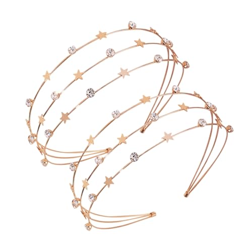 Happyyami 2stücke Stirnbänder Mit Sternen -strass Kopfschmuck Für Hochzeit Party Haarschmuck Für Damen Und Mädchen von Happyyami
