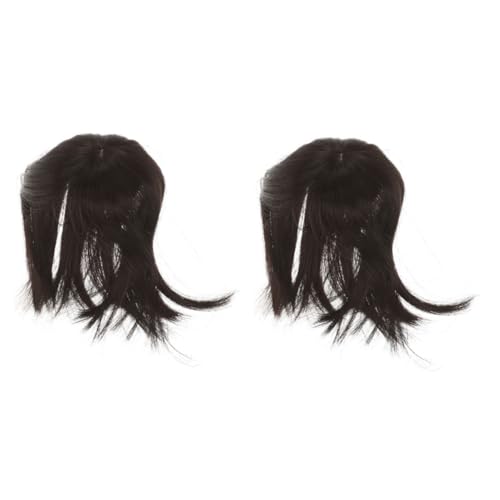 Happyyami 2 Stück Synthetische Haarteile für Frauen Kurze Bob Extensions Clip für Dünner Werdendes Haar Haarverstärkung für Mehr Volumen Natürliches Aussehen von Happyyami