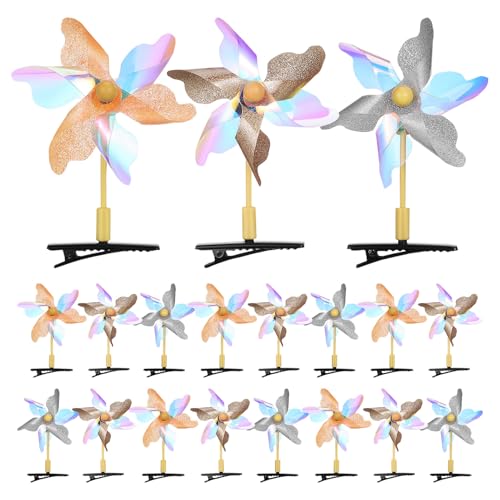 Happyyami 20stücke Windmühlen-haarspangen Pailletten-haarnadeln Lustige Haarspangen Für Mädchen Für Kleinkinder Für Geburtstag von Happyyami