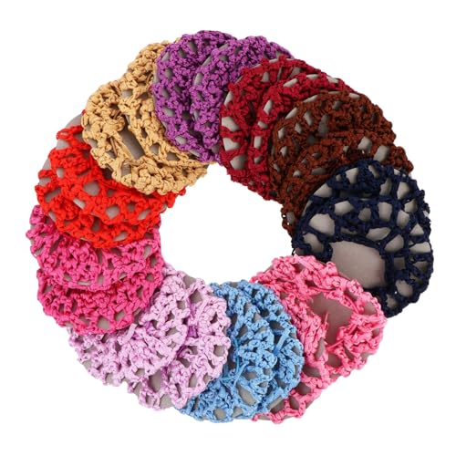 Happyyami 20stücke Handgemachte Elastische Duttabdeckung Gehäkeltes Haarnetz Für Frauen Elastisches Duttnetz in Mehrfarben Praktisch Für Ballett Sport Und Freizeit von Happyyami
