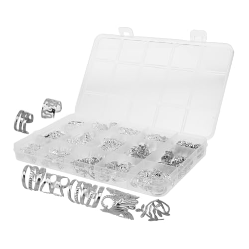 Happyyami 210 Stück Dread Geflochtene Haarknöpfe Ringe Haarreifen Manschetten Mit Haarringen Haarschmuck Für Zöpfe Silberner Haarschmuck Dreadlocks Bling-perlen Metall Silver von Happyyami