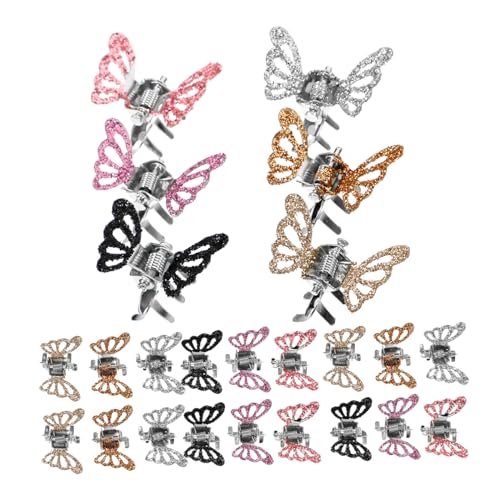 Happyyami 24 Stück Glitzernde Schmetterlings Haarspangen Clips Dekorative Kleiner Haarklammern für Kinder Rutschfeste Haarnadeln für Geburtstagsfeiern und Feste von Happyyami