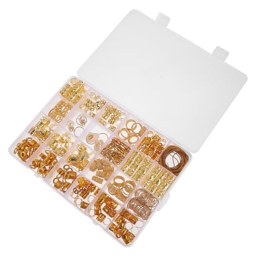 Happyyami 257 Stück Haarband Mit Goldenen Perlenanhängern Pferdeschwanzhalter Haarschmuck Stempel Haarschmuck Haarhaube Zum Schlafen Verwickeln Kabelloses Flechten Haarperlen von Happyyami