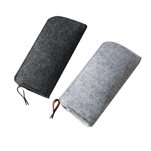 Happyyami 2stücke Federmäppchen Praktische Stiftetaschen Mit Großer Kapazität Für Schule Und Reise Dunkelgrau Multifunktional Als Kosmetiktasche Und Handytasche von Happyyami