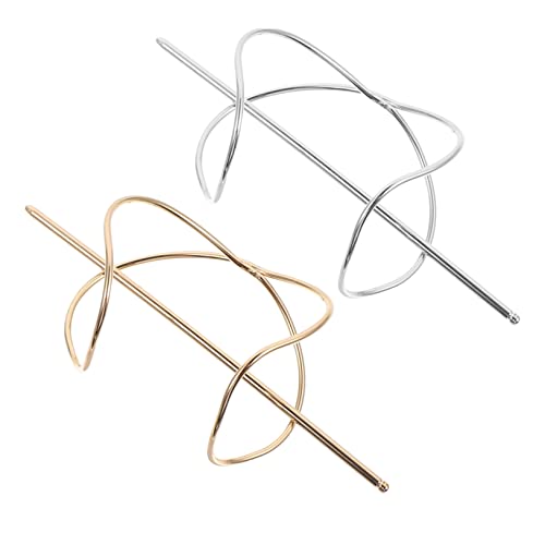 Happyyami 2 Stücke Geformte Dutt Halter Haarspangen aus Metall für Hochsteckfrisuren Charmante Vintage Haarnadeln für Damen Robust und Elegant von Happyyami