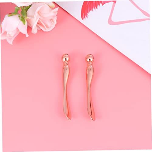 Happyyami 2stücke Augenmassage-stick Aus Legierung Mit Löffel-ende Und Massage-ende Für Augencreme Hautpflege Tragbar Roségoldfarben Glatte Oberfläche von Happyyami