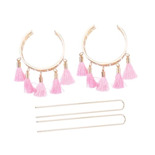 Happyyami 2stücke Blumen Quaste Haarnadel Frauen Mädchen Haar Zubehör Quaste Haar Styling Anspruchsvolles Vintage Design Geometrisches Blumen Hohl Design von Happyyami