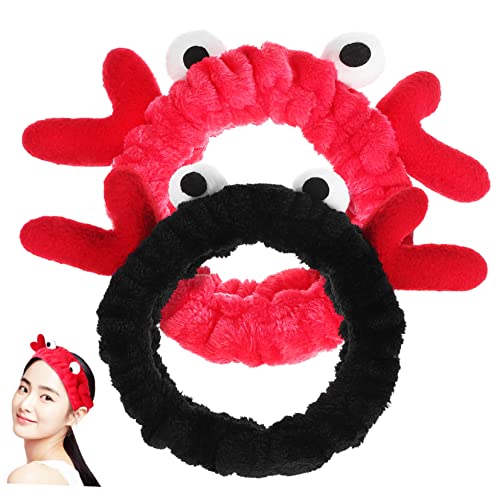 Happyyami 2stücke Damen Spa Stirnbänder Mit Rentiergeweihen Weiche Fleece Haarbänder Für Gesichtsreinigung Und Make-up Für Zuhause Fitness Und Cosplay-partys von Happyyami