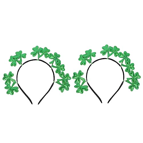 Happyyami 2stücke Dekoratives Kleeblatt-haarband Party-kopfschmuck Schickes Haarband St Patrick's Day-haarband Haar-accessoire Hochwertiges Material Exquisites Design Fröhliche Atmosphäre von Happyyami