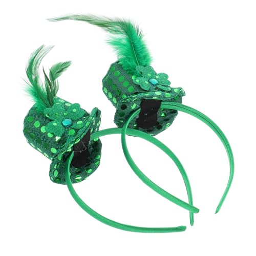 Happyyami 2stücke Grüne St Patrick's Day Hut Kopfschmuck Mit Federn Pailletten Hut Stirnbänder Für Party Und Festival Langlebig Und Angenehm Zu Tragen von Happyyami