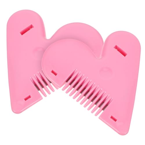 Happyyami 2stücke Pinker Haarschneider-kamm Mit Klingen Tragbares Herzförmiges Haarschneidewerkzeug Für Damen Styling-tool Für Präzise Fransenfrisuren von Happyyami