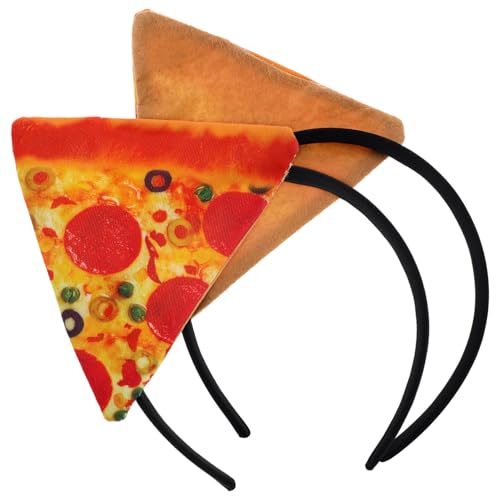 Happyyami 2stücke Bühnenrequisite Stirnband Bühnenbedarf Zubehör Pizza-haarreif Dekoration Bühnenhaarband Funny Accessory Haarschmuck Für Performances von Happyyami
