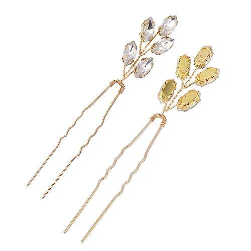 Happyyami 2stücke U-förmige Glitzer Haarspangen Dekorative Haarnadeln Schmuck Zubehör Für Alltags Und Brautschmuck von Happyyami