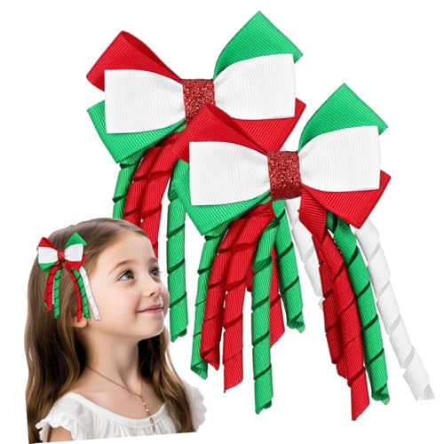 Happyyami 2stücke Weihnachts-haarspangen Mit Glitzer-bowknot Festliche Haaraccessoires Für Damen Für Weihnachtsfeiern Und Festliche Anlässe Sichere Alligator-clips Langlebige Materialien von Happyyami