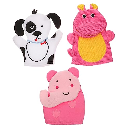 Happyyami 3 Stück Badetuch für Kleinkindbad Kinderdusch-Luffa Körperwäscher für die Dusche mit badezusätze badezeug für Badehandschuhe für Babybad schrubben von Happyyami