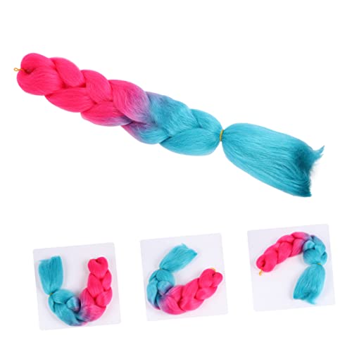 Happyyami 3stücke Gefälschte Zopf-kopfbedeckungen Farbverlauf Zopf-kopfschmuck Haarschmuck Für Mädchen Und Frauen Pfirsichrot Und Himmelblau von Happyyami