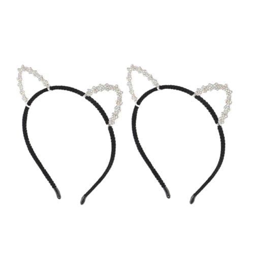 Happyyami 3 Stück Katzenohren Haarreif mit Strasssteinen Teiliges Glitzer Haaraccessoire für Cosplay Partys und Hochzeiten Leicht und Komfortabel Modisches Design von Happyyami