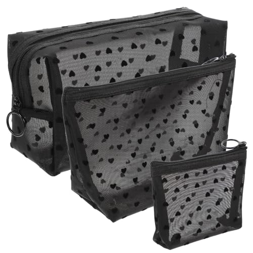 Happyyami 3 Stück Kosmetiktasche Teiliges Reißverschluss Schminktasche für Damen Transparenter Organizer für Kosmetik und Toilettenartikel und Tragbar Reisebegleiter für Camping von Happyyami