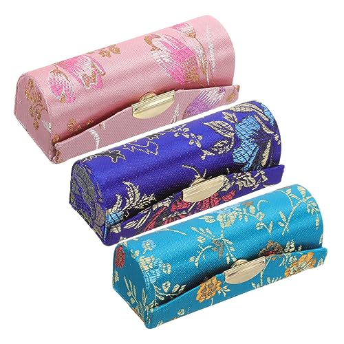 Happyyami 3 Stück Lippenstiftetuis für Damen Tragbare Lippenstifthalter Eleganter Kosmetik Organizer Make Up Reiseetuis für Handtaschen von Happyyami