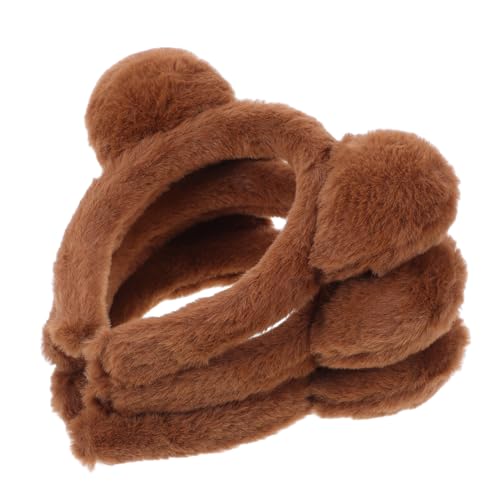 Happyyami 3stücke Bären Stirnband Mit Bärenohren Plüsch Stirnband Für Erwachsene Braun Haar-accessoire Für Partys Halloween Und Cosplay von Happyyami