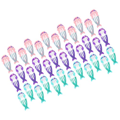 Happyyami 36stücke Meerjungfrau Haarclips Mit Druckknöpfen Junge Mädchen Haarschmuck Metall Haarspangen Für Mädchen Und Damen von Happyyami