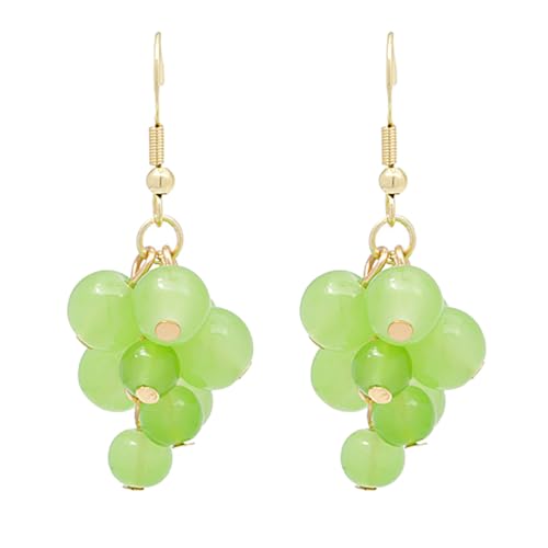 Happyyami 3D Traube Tropfen Ohrringe Niedlich Obst Baumeln Ohrringe Charme Schmuck Geschenk für Frauen Mädchen von Happyyami