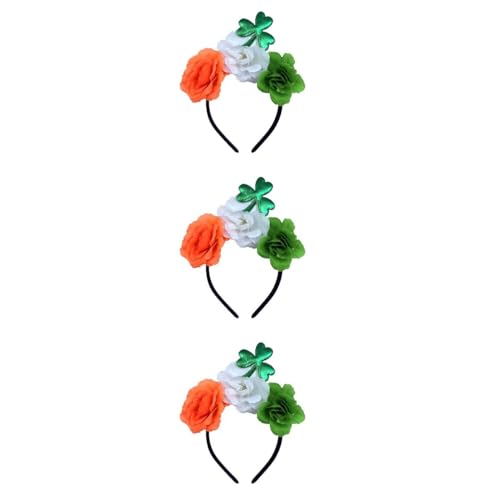 Happyyami 3St. Patricks Day-Stirnbänder Rosen-Haarreifen Haar-Kopfschmuck Für Mädchen Für Das Festival St. Patricks Day. Patrick-Day-Party von Happyyami