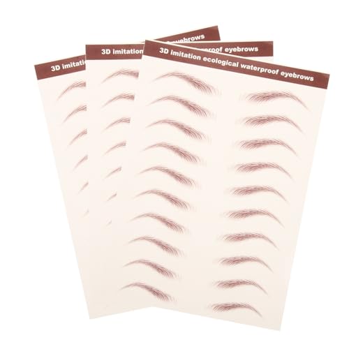 Happyyami 3blätter Fake Augenbrauen Aufkleber Augenbrauenformungsaufkleber Simulation Augenbrauen Sticker Wasserfest Transfer Aufkleber Zubehör von Happyyami