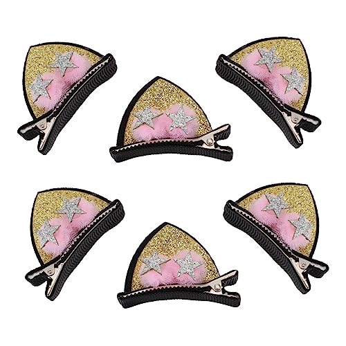 Happyyami 3paare Katzenohr Haarspangen Fünfzackiger Stern Kopfschmuck Für Junge Mädchen Aus Hochwertigem Material Schöne Haarnadeln von Happyyami