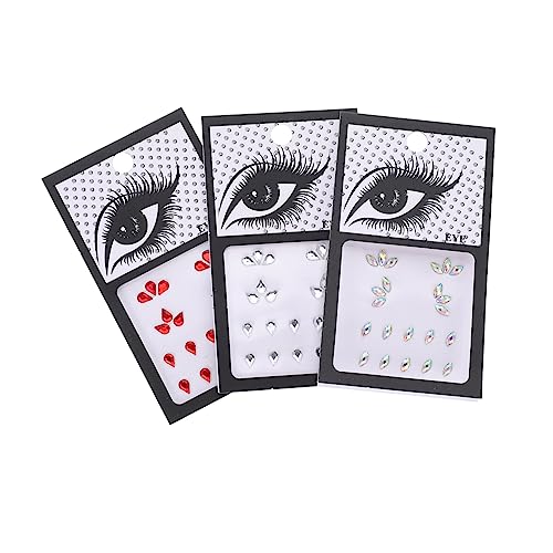 Happyyami 3sätze Selbstklebende Glitzersteine Für Gesicht Dekorative Strass-juwelen Für Makeup Party Und Festivals Entfernbare Eye Gems Für Und Mädchen von Happyyami