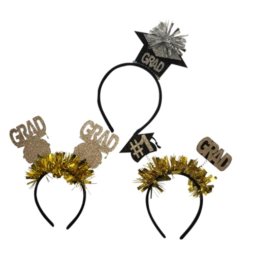 Happyyami 3stücke Abschlussparty Kopfschmuck Stirnband Mit Mini Hut Für Graduierung Accessoires Haarreif Für Feierdekoration Frühlingsparty Zubehör von Happyyami