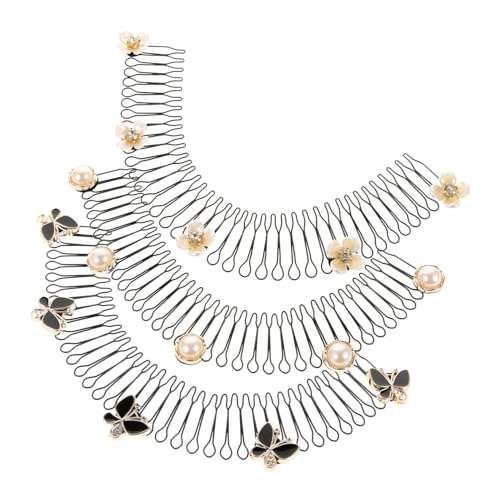 Happyyami 3stücke Haarfixiererkamm Mit U-förmigen Haarnadeln Und Haarfixierer-clips Für Frauen Und Mädchen Leicht Und Sicher Zum Sichern Von Locken Dünnem Oder Dickem Haar von Happyyami