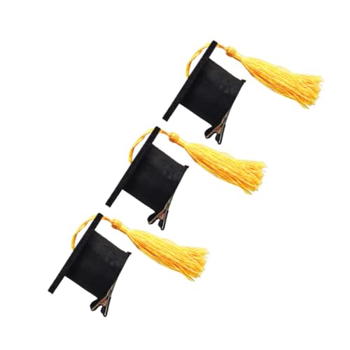 Happyyami 3stücke Mini Doktorhut Haarklammer Für Abschlussfeier Lustiger Haarschmuck Mit Quaste in Gelb Für Erwachsene Und Junge Mädchen Dekoration Für Graduierungs-partys von Happyyami