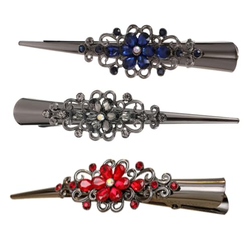 Happyyami 3stücke Mädchen Haarspange Retro Entenschnabelclip Frauen Kopfschmuck Haarbinden Für Friseur Und Anlässe von Happyyami