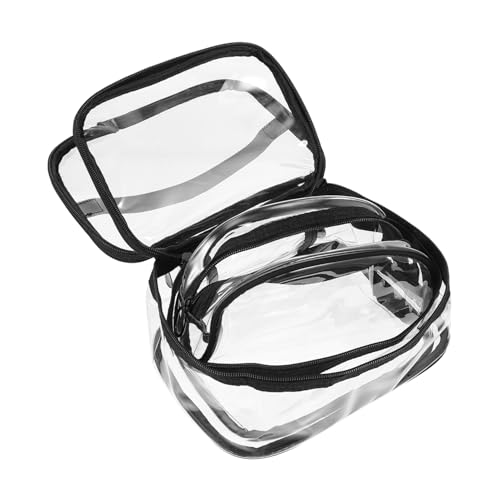 Happyyami 3 Stück Tragbare Reise Kulturbeutel Große Kosmetiktasche Mehrzweck Make up Tasche Transparent Für Damen Und Herren Für Reisen Und Zuhause von Happyyami