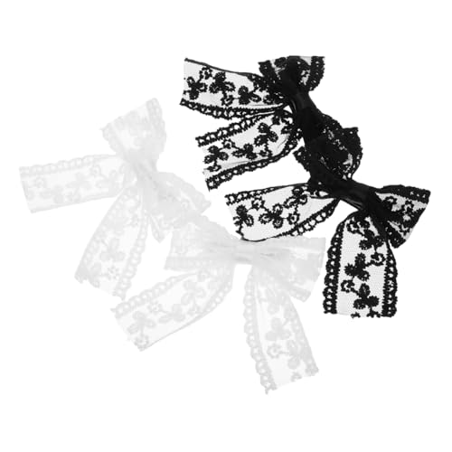 Happyyami 4 Stücke Haarnadeln mit Spitzen Bogen Haarschmuck für Damen Große Haarschleifenclips Haaraccessoires für Hochzeiten und Partys von Happyyami